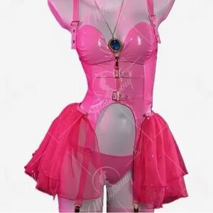 Pink Strappy Lingerie Set